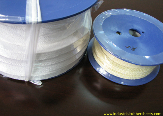 Embalaje trenzado del PTFE del enrejado blanco, embalaje de PTFE con aceite o sin aceite